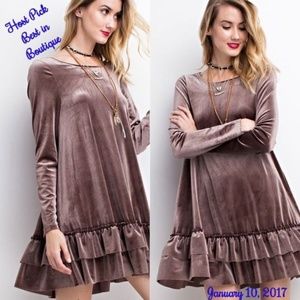 Velvet Mocha Double Ruffle Velvet